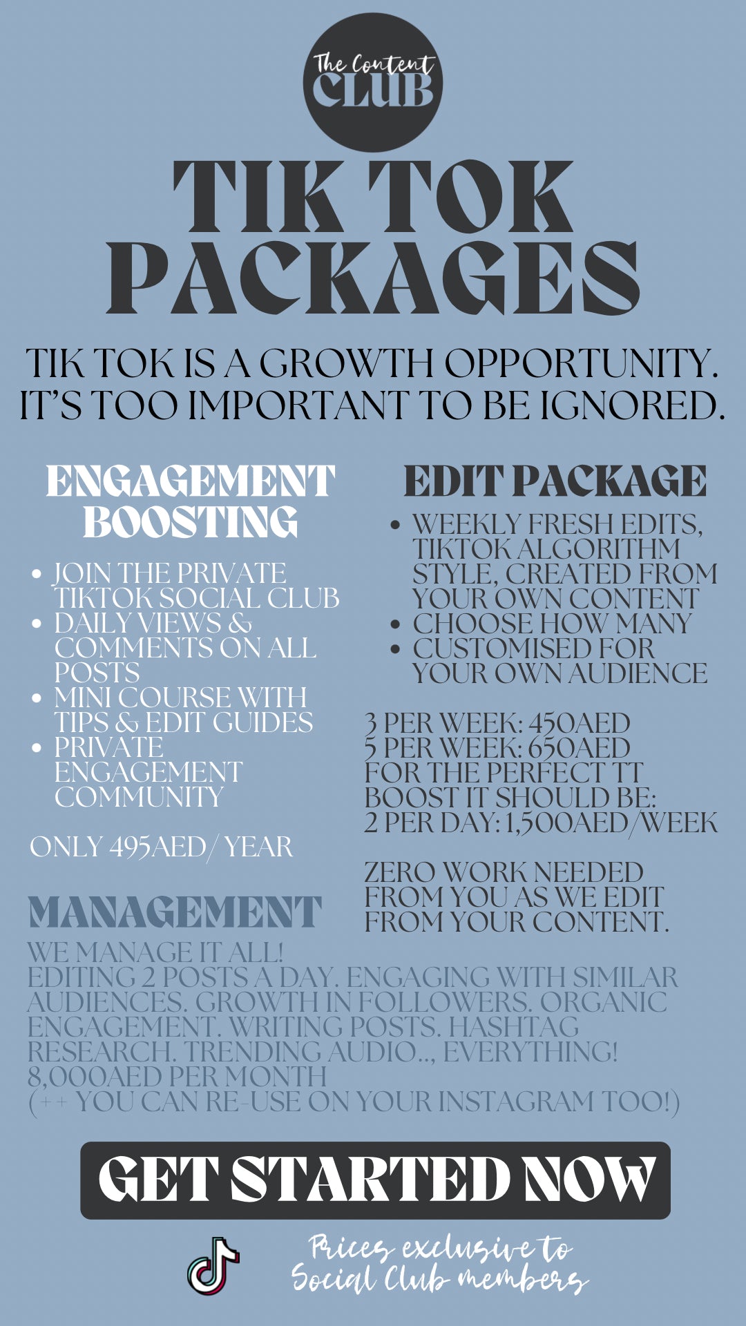 Engagement Social Club - Insta & Tik Tok package